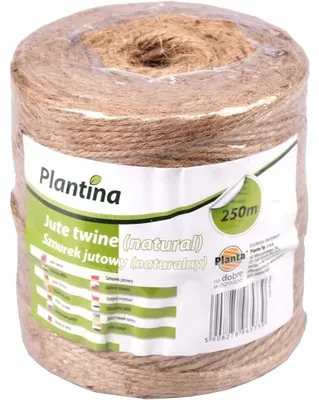 Immagine prodotto di Spago di iuta naturale da 2 mm, 250 m in rotolo, robusto spago da giardino per legature e lavoretti manuali, macramè fai da te