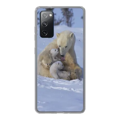 Produktbild von MuchoWow® Handyhülle Schutzhülle Hülle für Samsung Galaxy S20 FE Eisbären - Schnee - Weiß Silikon Softcase Handy Hülle - Abdeckung