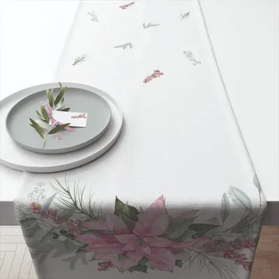 Produktbild von Weihnachten Tischläufer 40 x 150 cm Pink poinsettia Weihnachtstern rosa