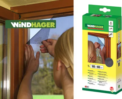 Produktbild von Windhager 3413 Fliegengitter aus 100% Polyester 100 x 130 cm, schwarz