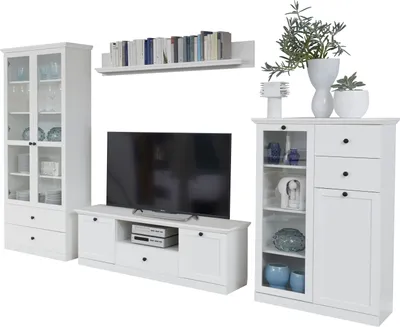 Produktbild von trendteam Wohnen Wohnwand BrandsonBaxter Weiß Nachbildung 331 x 196 x 41 cm