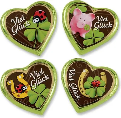 Produktbild von Günthart 40 Pralinenherzen Viel Glück