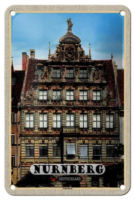Produktbild von Blechschild Städte Nürnberg Pellerhaus Architektur 12x18cm Dekoration