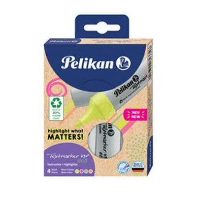 Immagine prodotto di Pelikan 300009883 Evidenziatore Pelikan 490 eco, confezione da 4 colori neon