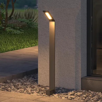 Image de doporro Lampe LED sur Pied Extérieure 6W avec LED Lampe Jardin Étanche IP65 3000K Light Extérieure Gris 80cm Design Pfadfinder