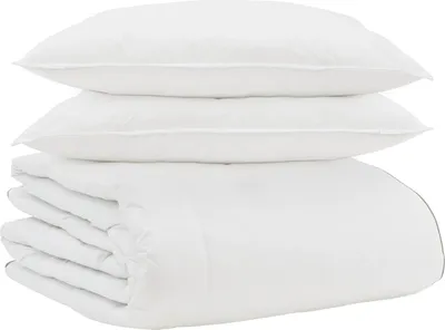 Produktbild von vidaXL Winterbettdecke mit Kissen 3 Stk. Weiß Daunenfeder