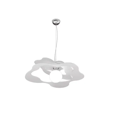 Immagine prodotto di Sospensione Moderna Ripples Metallo Bianco 1 Luce E27 D.50Cm