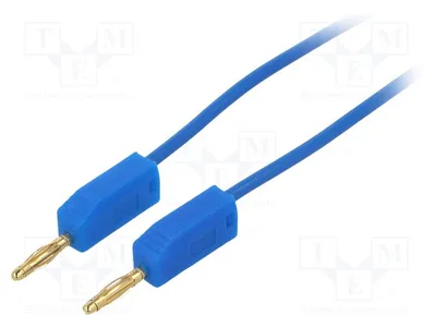 Zdjęcie produktu dla 2 przewody pomiarowe, 2 mm, z wtykami bananowymi (2 mm - 2 mm), długość: 0,5 m. Przewody pomiarowe - szt. 0