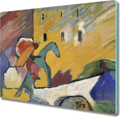Produktbild von Coloray Küchenbrett Kochplattenabdeckung Hackbrett Schneidebrett Herdabdeckplatte 60x52 cm - Improvisation Kandinsky