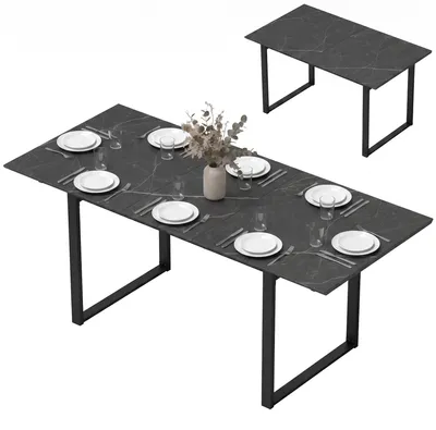 Produktbild von HOMCOM Esstisch Ausziehbar 140/180 x 80 cm für 6–8 Personen Schwarz