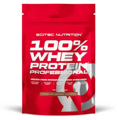 Image de Whey protéine - Scitec Nutrition - 100% WHEY PROFESSIONAL (500G) - Saveur Chocolat Noix de coco