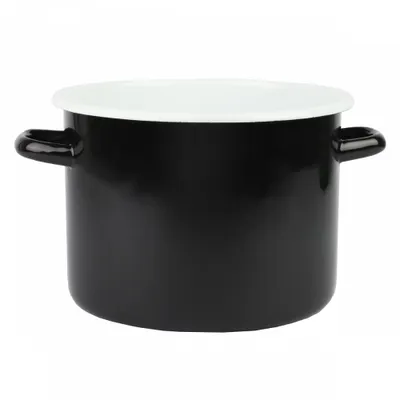 Obrázok produktu pre Smaltovaný hrniec 5 l čierny univerzálny hrniec na polievku indukčný 22 cm