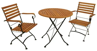 Produktbild von Garnitur 3-teilig 75 x 87 x 189 cm Eukalyptus Flachstahl Schwarz