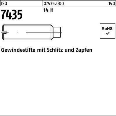 Produktbild von Reyher  Gew.stifte mit Schlitz ISO 7435 14 H M 6 x 12 (100 Stück)