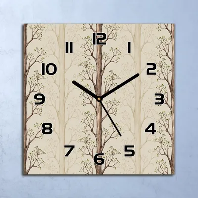 Produktbild von Wanduhr Echt-Glas-Küchenuhr Bäume Wald Quarz Lautlos 30x30 Deko Bilder