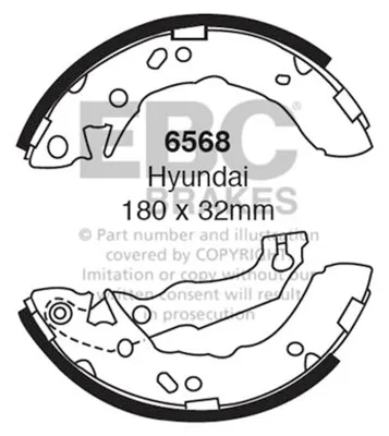 Obrázek produktu pro EBC Sada brzdových čelistí Zadní Hyundai
