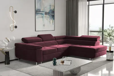 Produktbild von Kaiser Möbel Ecksofa mit schlaffunktion und bettkasten, Eckcouch ATOM Rotwein Rechts