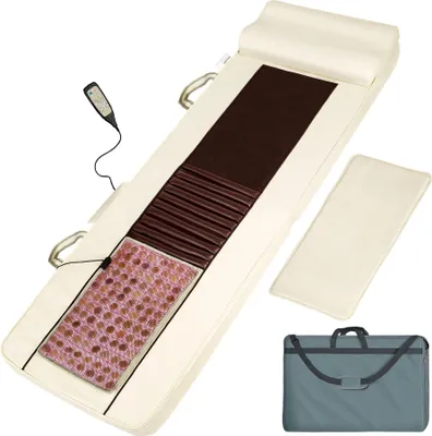 Produktbild von tectake® Shiatsu-Massagematratze mit Jadestein-Wärmematte 186,5 x 60 x 11 cm