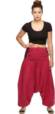Produktbild von Haremshose "Jaya" für Damen - Pumphose im Aladin-Stil - Pluderhose für Sport & Freizeit, rot S/M