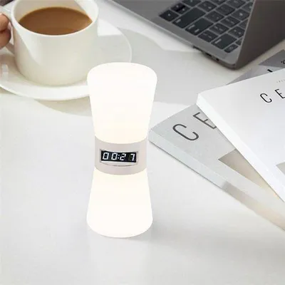 Produktbild von LED-Nachttischlampe mit Timer und LED-Sanduhr, 1-99 Minuten Timerfunktion, Schlafzimmer- und Campinglampe.