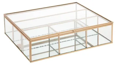 Produktbild von Mood Schmuckkästchen, Glas, groß, goldfarben - Atmosphera