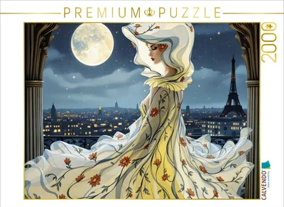 Produktbild von CALVENDO Puzzle Schattenblüte im Mondlicht | 2000 Teile Lege-Größe 90x67cm Foto-Puzzle für glückliche Stunden