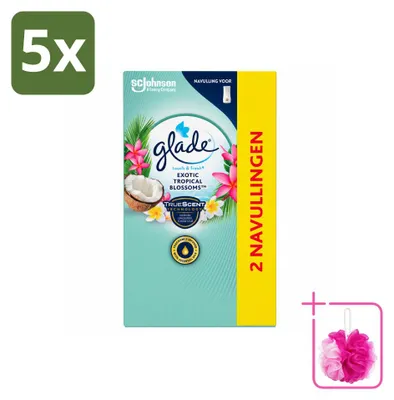 Produktbild von 5 x Glade Touch & Fresh Nachfüller - Exotische Tropenblüten - 10 ml - Sparpackung - 5 Stücke