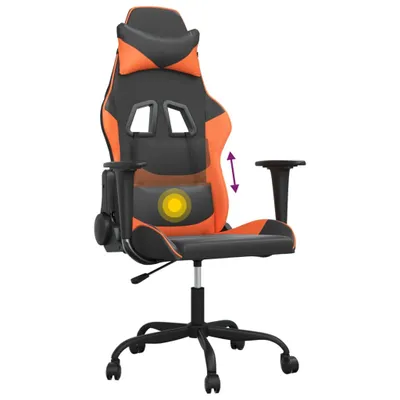 Produktbild von vidaXL Gaming-Stuhl mit Massagefunktion Schwarz und Orange Kunstleder