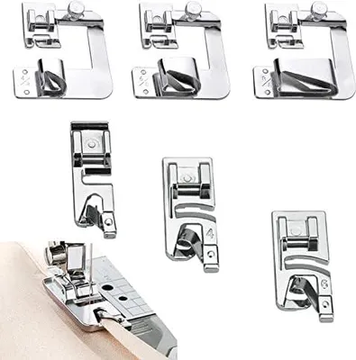 Rollsaumfuß-Set, 6-teilig, Edelstahl, für Nähmaschinen