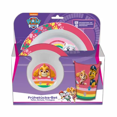 Zdjęcie produktu dla P:OS Zestaw śniadaniowy Paw Patrol Girl (talerz, miska, szklanka) 3 szt