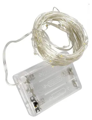 LED-Lichtschnur, 3 m, batteriebetrieben, RGBY, PVC/Kupfer, für Dekoration