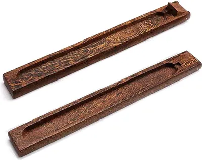 Produktbild von 2 Stück Holz-Wellness-Räucherstäbchenhalter - Wengé Holz - für Meditation und Yoga drinnen und draußen