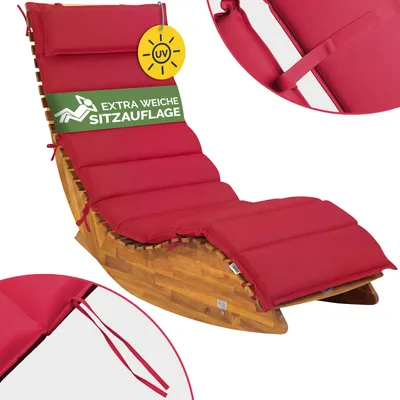 Produktbild von DETEX® Liegenauflage wasserabweisend inkl. Kopfkissen Auflage Liege Polster Kissen Saunaliege Gartenliege Dunkelrot