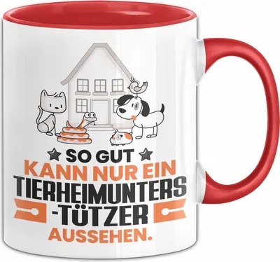 Produktbild von Tierheimunterstützer Geschenk Tasse So Gut Kann Nur Ein Tierheimunterstützer Aussehen Geschenkidee Kaffee-Becher (Rot)