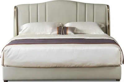 Produktbild von Polsterbett Doppelbett Designer Bett Ehebett Schlafzimmer Lederbett Neu Betten