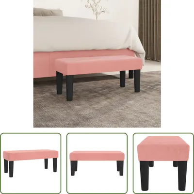 Image de The Living Store Banc Rose 70x30x30 cm Velours