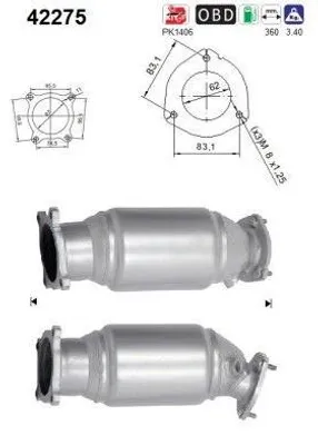 Produktbild von AS Katalysator Kat für AUDI A4 B9 Avant (8W5, 8WD) Euro 6 42275