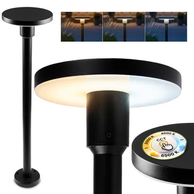 Obrázok produktu pre LUMILED LED cestné svetlo CCT 12W 3000 - 6500K 80cm IP65 Vodotesné hliníkové čierne stĺpikové svetlo Záhradné svetlo Vonkajšia stojaca lampa vodotesná Moderné vonkajšie svetlo Osvetlenie cesty na terasu a príjazdovú cestu