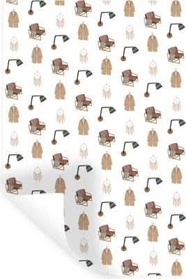 Obrázok produktu pre MuchoWow® Nálepka na stenu - Spálňa - vzor - sivá - 60x90cm - Samolepiaca a polohovateľná