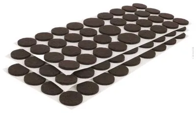 Produktbild von WAGNER Filzgleiter Pack 105tlg. - Pads 96x Ø 22 x 3 mm & 9x Ø 35 x 3 mm, selbstklebend, braun - 15177899
