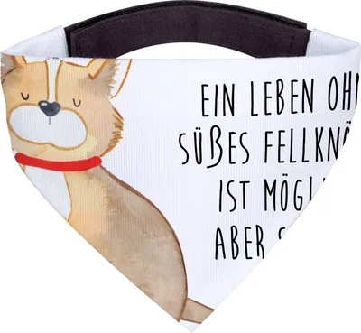 Produktbild von Mr. & Mrs. Panda Halstuch Für Hunde Hund Glück - Weiß - Geschenk, Liebe, Sprüche, Bandana, Herz, Spruch, Corgie, Hundehalstuch, Tuch