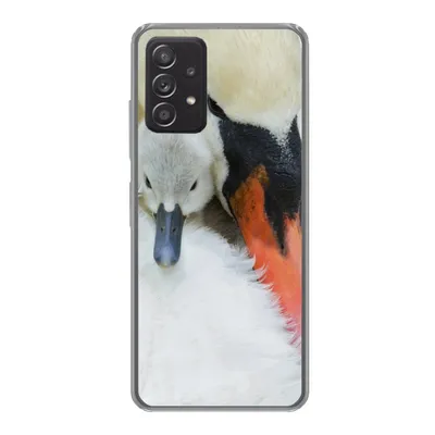Produktbild von MuchoWow® Handyhülle Schutzhülle Hülle für Samsung galaxy a73 Schwan - Küken - Makro Silikon Softcase Handy Hülle - Handyhülle