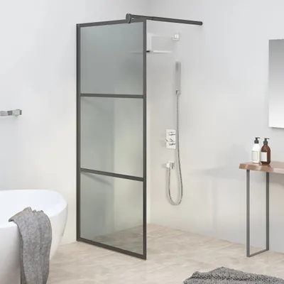 Produktbild von Cloris Designermöbel Duschwand für Walk-In Dusche 80x195 cm Dunkel ESG Glas Schwarz 2024 Neu