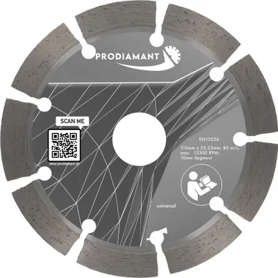 Zdjęcie produktu dla PRODIAMANT Diamentowa tarcza tnąca 115 mm do betonu, uniwersalna
