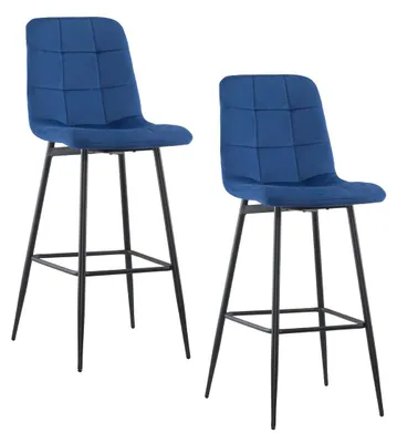Immagine prodotto di Poltrone - Poltrone da salotto - Poltrone relax - Divano a due posti - Set da 2 - Velluto blu - Struttura nera