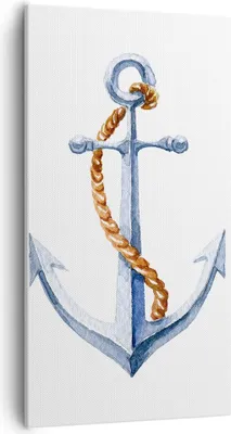 Produktbild von Bild auf Leinwand - Leinwandbild - Anker Seil Segeln Meer - 55x100cm - Wand Bild - Wanddeko - Leinwanddruck - Bilder - Kunstdruck - Wanddekoration - Leinwand bilder - Wandkunst - PA55x100-2851
