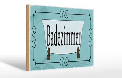 Produktbild von Holzschild Hinweis 30x20cm Badezimmer