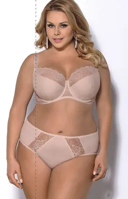 Produktbild von Gorsenia K357 Blanca Bügel BH Dame Dessous Spitze geblümt regulierbar Setteil EU, beige, 85B