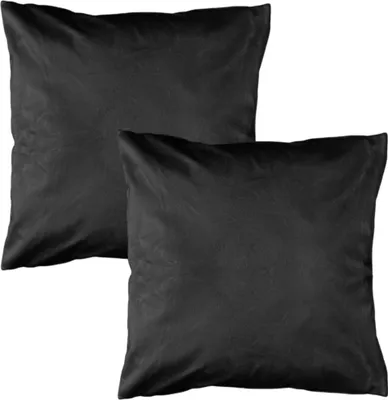 Produktbild von Doppelpack Kissenhüllen 50cm x 50cm Samt Kissenbezug Kissenbezüge Sofakissen Hülle Dekokissen Bezüge Wohnzimmer 2 Stück  Schwarz