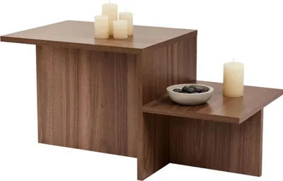 Image de Lomagna - Table basse, 80x40x40h cm Marron Noyer, Forme Rectangulaire